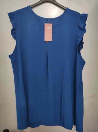 Camiseta azul manga corta talla XXL