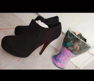 Botines de terciopelo negros talla 39