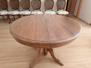 Mesa comedor y 6 sillas de madera maciza restaurad