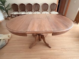 Mesa comedor y 6 sillas de madera maciza restaurad