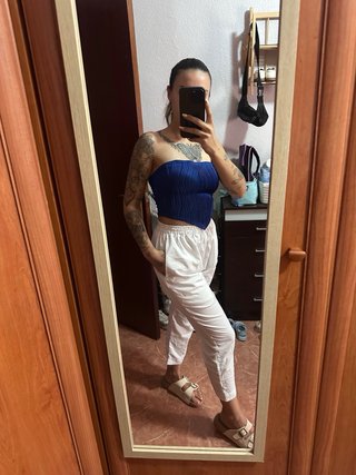 Pantalón blanco fluido
