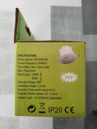Detector Movimiento Infrarrojo 360 IP20