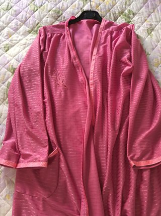 Vestaglia rosa a righe