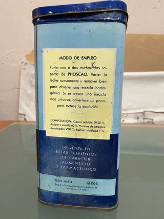 Caja Metálica Antigua Phoscao de alubias