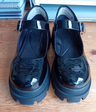 Zapatos Mary Jane Plataforma Negros