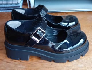 Zapatos Mary Jane Plataforma Negros