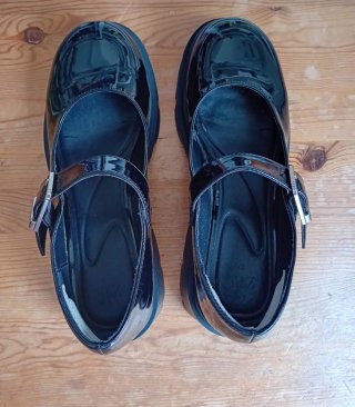 Zapatos Mary Jane Plataforma Negros