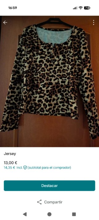 Jersey estampado leopardo