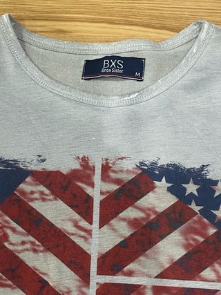 Camiseta BXS gris estampado USA Talla M