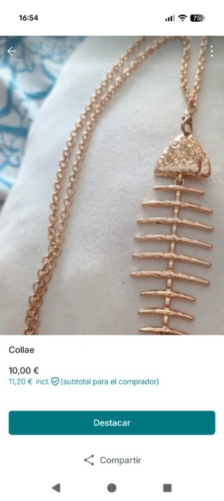 Collar Collae esqueleto pez dorado