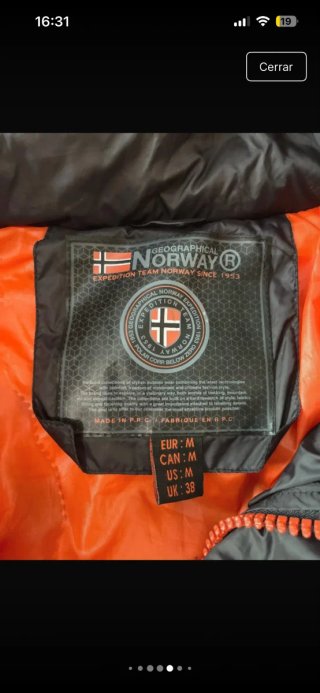Chaqueta Norway Negra y Naranja