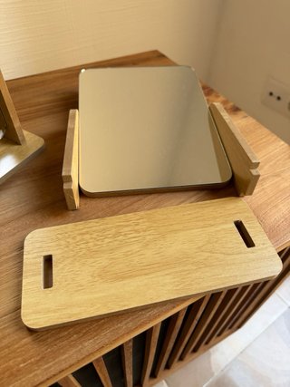 8 Espejos Mini Madera y Cristal desmontables