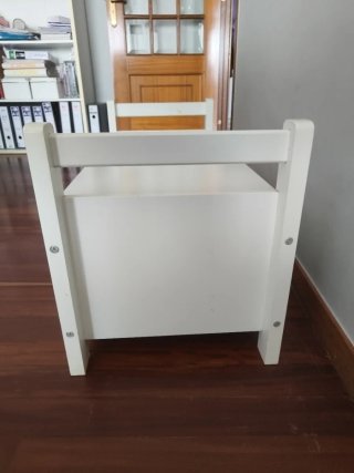 Baúl banco de madera blanco