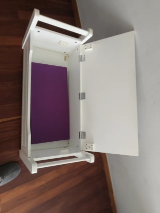 Baúl banco de madera blanco