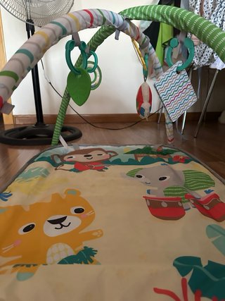 Gimnasio infantil con arco y juguetes