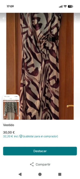 Vestido estampado cebra