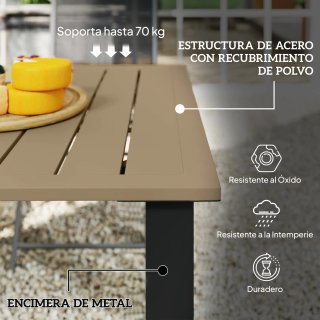 Mesa y 6 Sillas Exterior Gris