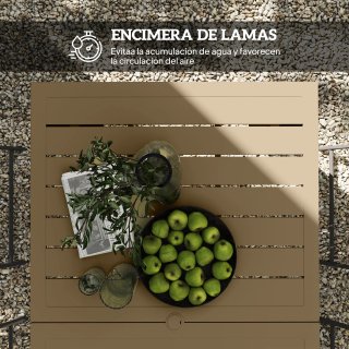Mesa y 6 Sillas Exterior Gris