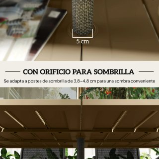 Mesa y 6 Sillas Exterior Gris