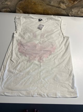 Camiseta Niña Kiabi Blanca Talla 12 NUEVA