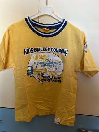 T-shirt Mayoral gialla con stampa camion