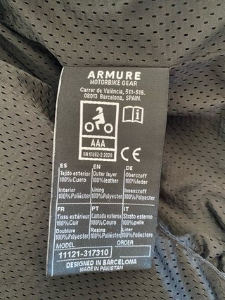 Chaqueta de cuero Armure Hamo Talla L