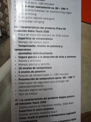 Placa inducción doble CASO Touch 3500