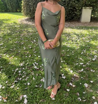 Vestido largo invitada verde