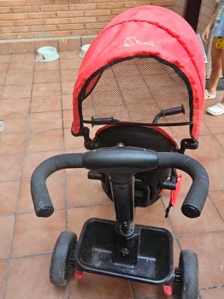 Triciclo para bebé con capota y cesta