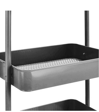 Carrito 3 estantes gris metal