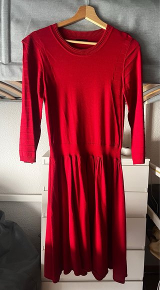 Vestido IKKS rojo manga larga