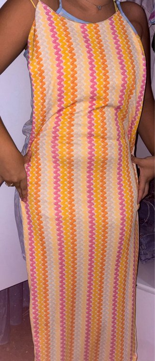 Vestido playero con estampado zig-zag