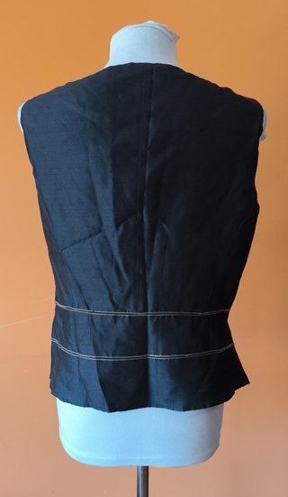 Top Seda oscuro Cremalleras Talla 42