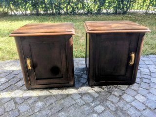 Coppia comodini castagno massello anni '40/'50