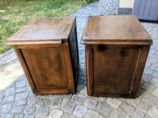 Coppia comodini castagno massello anni '40/'50