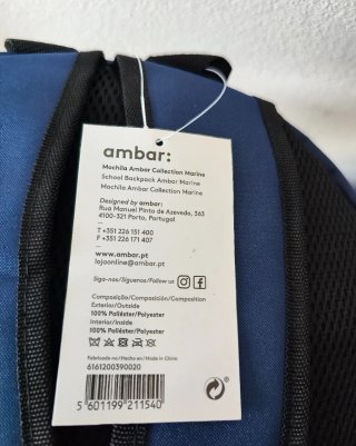 Mochila Escolar Âmbar Azul Marinho