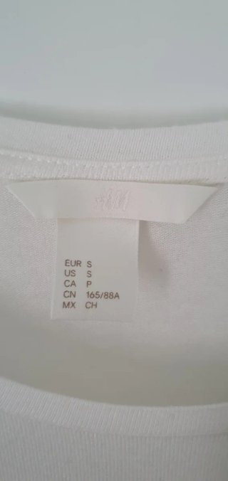 T-shirt H&M bianca boho con frange XS