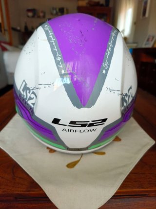 Casco Moto LS2 Blanco/Morado