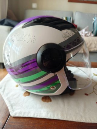 Casco Moto LS2 Blanco/Morado