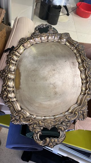 Bandeja antigua decorativa metal