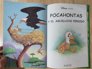 Clásico cuento Disney.Pocahontas aguilucho perdido