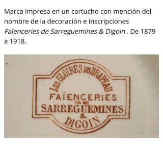 Salsera loza francesa Sarreguemines