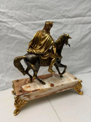 Figura Bronce Jinete  Caballo Grande 13k Arte deco