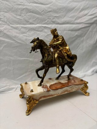 Figura Bronce Jinete  Caballo Grande 13k Arte deco