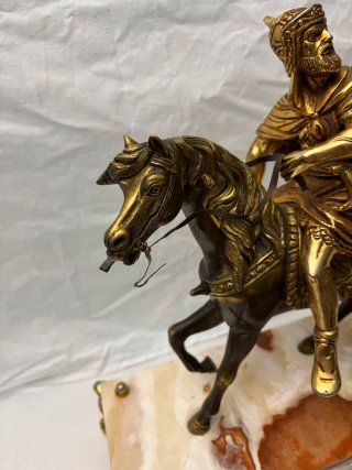 Figura Bronce Jinete  Caballo Grande 13k Arte deco