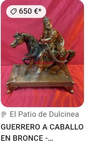 Figura Bronce Jinete  Caballo Grande 13k Arte deco