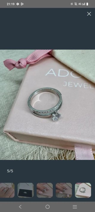 Anillo compromiso plata o dorado con circonitas