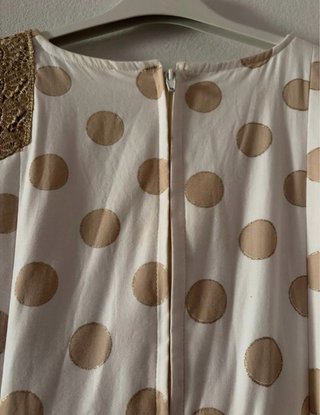 Traje de Flamenca Beige y Dorado