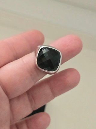 Anillo Plata 925 con Piedra Negra