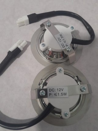 2 Luces LED Redondas Plateadas